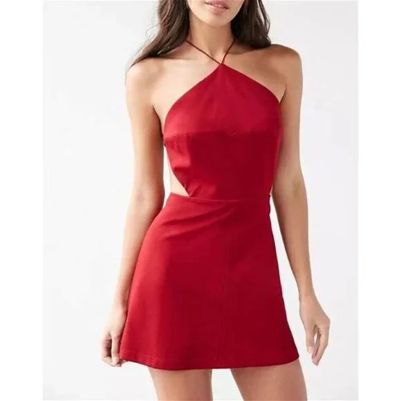 open lace back dress Glittery Bodycon Red Homecoming Dresses Sequins Mini Cocktail Dresses –  SELINADRESS main image 0